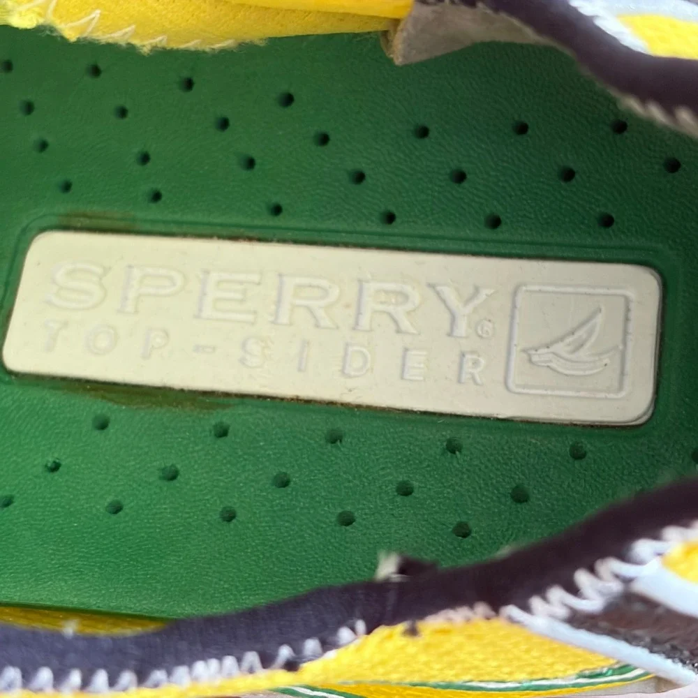 Sperry Top-Sider Mens Water Shoes Yellow Green Mesh Bungee Sneakers 9M 10145532